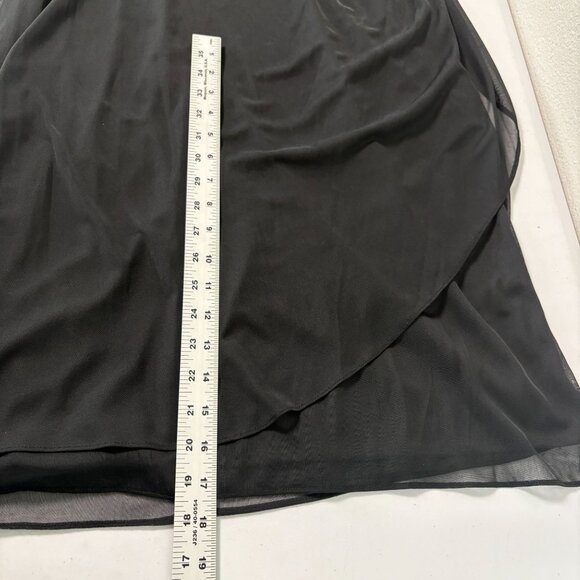 Alex Evenings Draped Cold Shoulder Long Evening Gown Size 12 Black Ruched Dress - Picture 13 of 16